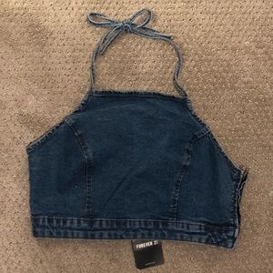 Forever 21, jean halter/crop-top